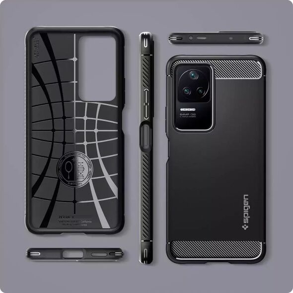Spigen Etui Spigen Rugged Armor POCO F4 Μαύρο Ματ