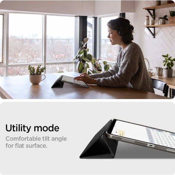 Θήκη για tablet Spigen Liquid Air Folio, μαύρο - iPad Pro 11" (2022/2021)