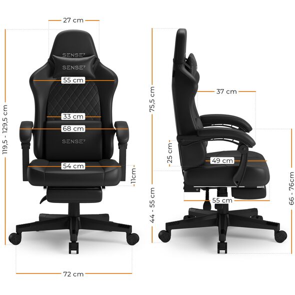 Fotel SENSE7 DEVON PU czarny