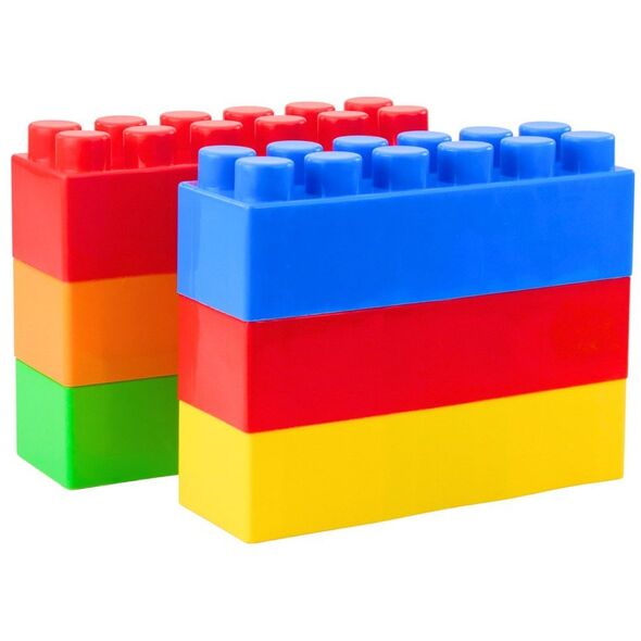Zestaw Duże Klocki Konstrukcyjne W Torbie Kolorowe 28,5x9x9 cm 6el.