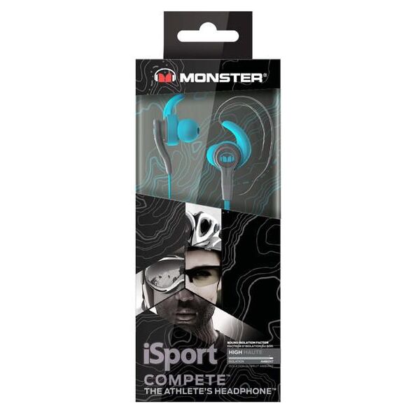 Słuchawki Monster Monster iSport Compete CTU douszne słuchawki przewodowe, niebieskie