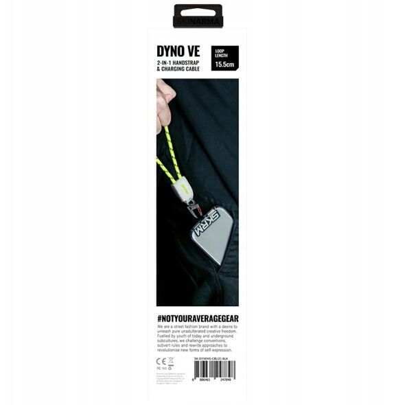 Universal wrist lanyard 2-in-1 cable Skinarma Dyno Ve USB-C/USB-C niteglow