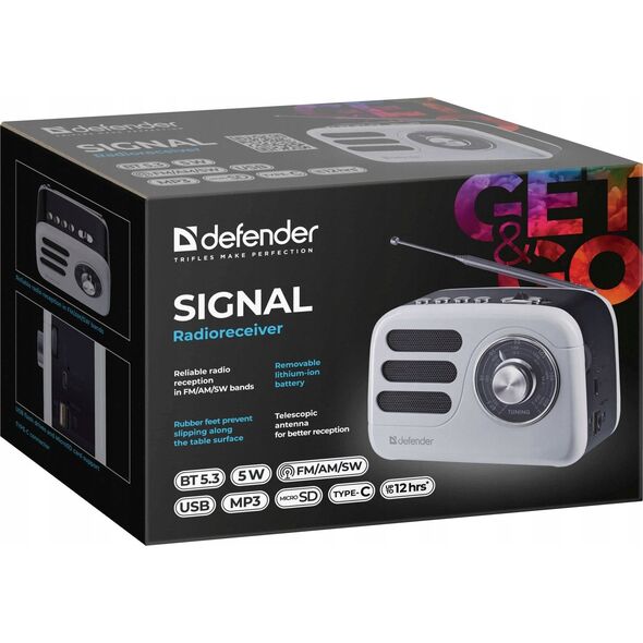 Głośnik Defender SIGNAL Radio Bluetooth 5W MP3/FM/SD/USB antena