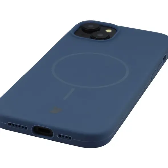 Silikonowe etui z pierścieniem magnetycznym Bizon Soft Case Magnetic do Apple iPhone 15 Plus granatowe