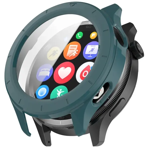 Etui ze szkłem do zegarka Bizon Case+Glass Watch do Xiaomi Watch S4 zielone