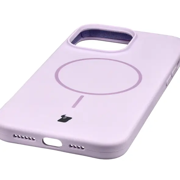 Silikonowe etui z pierścieniem magnetycznym Bizon Soft Case Magnetic do Apple iPhone 14 Pro Max jasnofioletowe