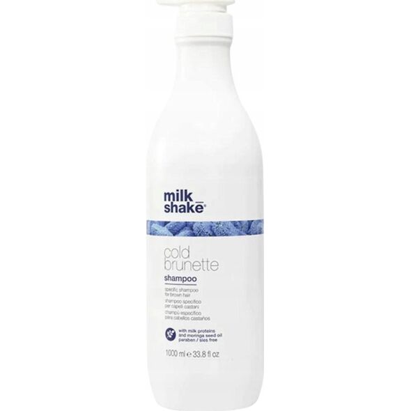 Milk Shake Milk Shake, Cold Brunette, Moringa Oil, Hair Shampoo, Remove Warm Tones – Red/Orange, 1000 ml For Women