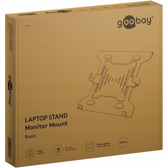 Uchwyt do laptopa na ramię monitora, czarny