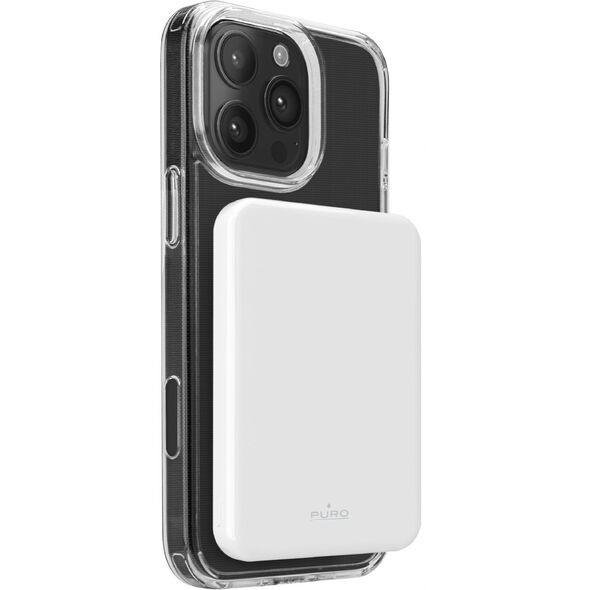 Powerbank Puro Mag Plus 5000mAh 20W Qi2 kompatybilny z MagSafe 1x USB-C Power Delivery - biały