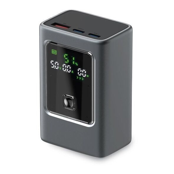 Powerbank SBS 10000mAh PD 35W z wyświetlaczem LCD - szary