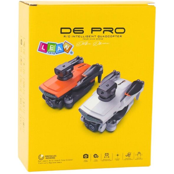 Dron D6 PRO Kamera Światła LED Aplikacja Jasnoszary