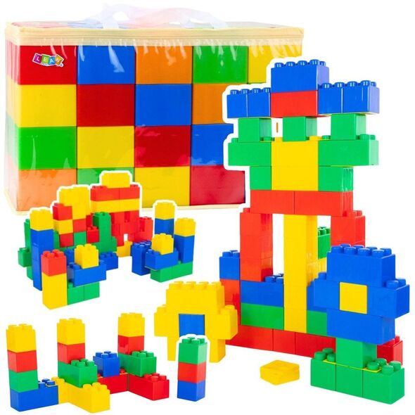 Zestaw Duże Klocki Konstrukcyjne W Torbie Kolorowe 28,5x9x9 cm 20el.