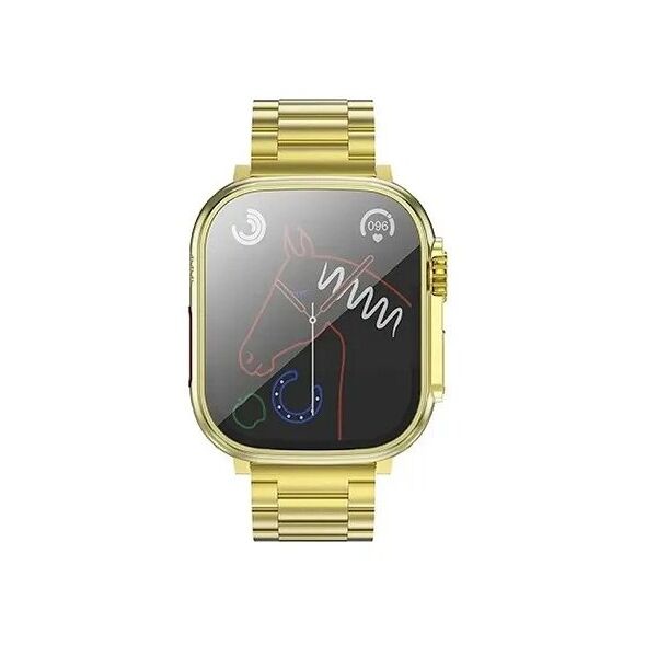 Smartwatch Hoco 1,96" TFT z funkcją rozmowy Y12 Ultra titanium złoty [EOL]