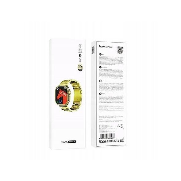 Smartwatch Hoco 1,96" TFT z funkcją rozmowy Y12 Ultra titanium złoty [EOL]