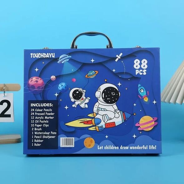 Extralink | Zestaw artystyczny do malowania | niebieski astronauta 88 elementów