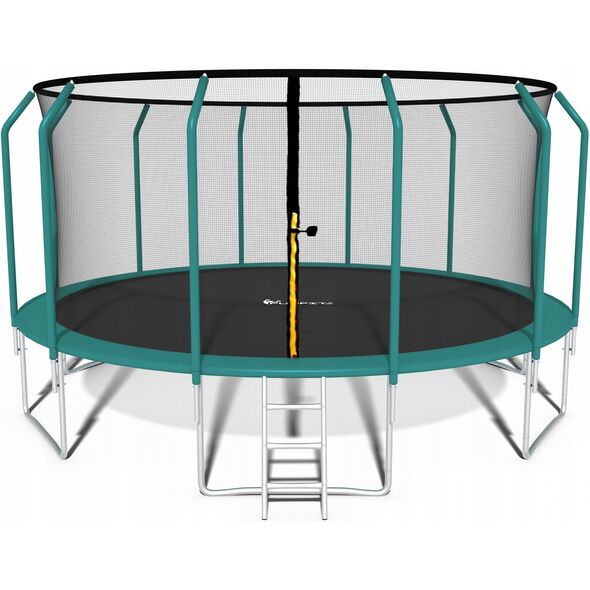 Trampolina ogrodowa dla dzieci 374cm z siatką zewnętrzną i drabinką