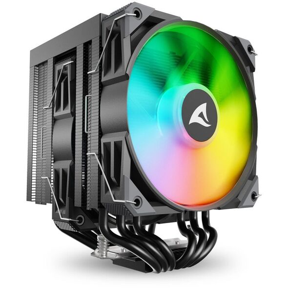 Sharkoon A60 RGB Procesor Chłodnica powietrza 12 cm Czarny 1 szt.