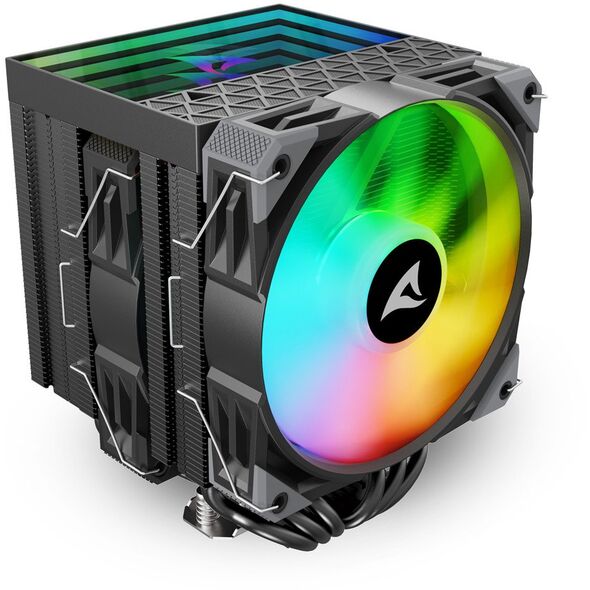 Sharkoon A60 RGB Procesor Chłodnica powietrza 12 cm Czarny 1 szt.