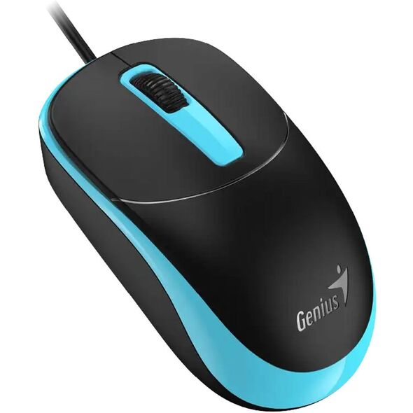 Mysz przewodowa, Genius DX-123, czarno-niebieski, optyczna, 1200DPI