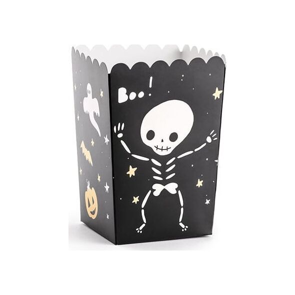 PartyDeco Pudełka na popcorn BOO!, mix, 7x7x12.5cm one size