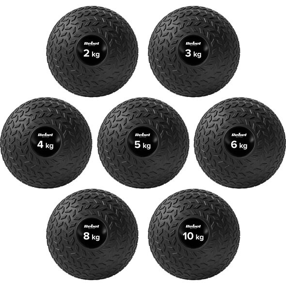 Mała piłka lekarska do ćwiczeń rehabilitacyjna Slam Ball 23cm 15kg, REBEL ACTIVE