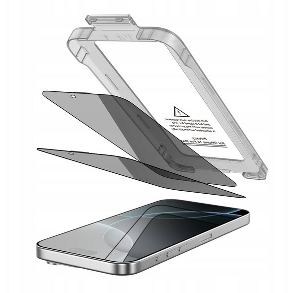 Szkło prywatyzujące Tech-Protect Quick Set Spy+ do Apple iPhone 16 Pro Max Privacy [2 PACK]