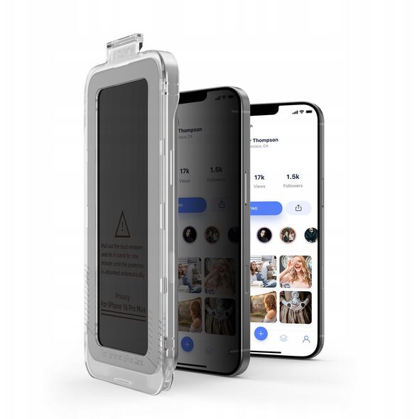 Szkło prywatyzujące Tech-Protect Quick Set Spy+ do Apple iPhone 16 Pro Privacy [2 PACK]