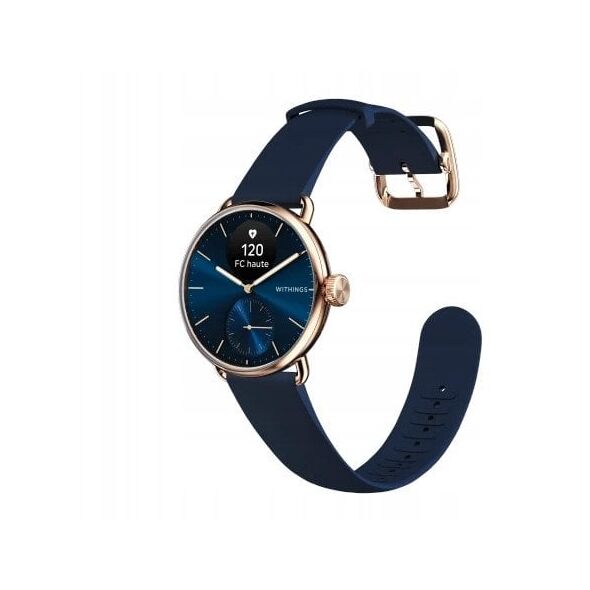 Withings Scanwatch 2 - zegarek z funkcją EKG, pomiarem pulsu i SPO2 oraz mierzeniem aktywności fizycznej i snu (38mm, blue rose gold)