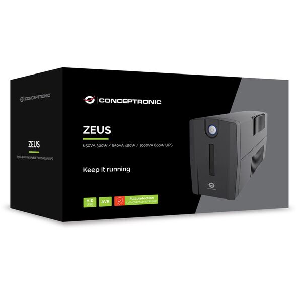 CONCEPTRONIC ZEUS USV 850VA 480W 2xUK Sockets HID,USB,RJ45