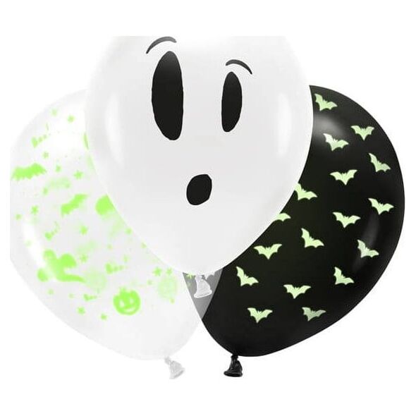 PartyDeco Balony UV 27cm, BOO!, mix one size