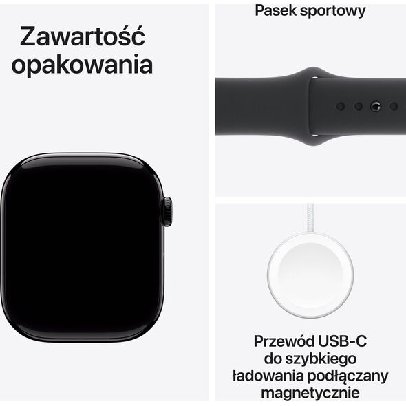 Išmanusis laikrodis Apple Watch Series 10 GPS + Cellular 46mm Jet Black Aluminium Case with Black Sport Band - M/L