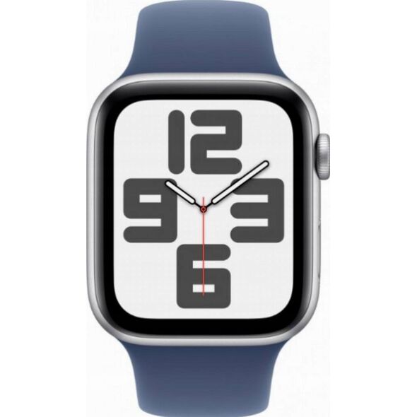 Apple Watch SE GPS 44mm Silver Aliuminio Case with Denim Sport Band - S/M