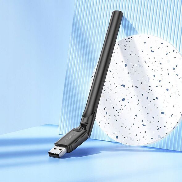 Karta sieciowa WiFI4 Hoco na USB A HI32 czarna