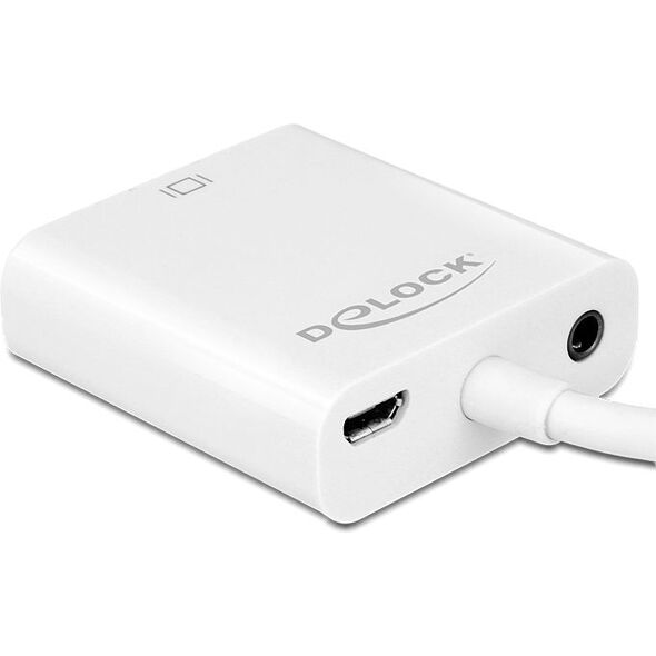 Adapter AV Delock HDMI Micro - D-Sub (VGA) + Jack 3.5mm biały (65557)
