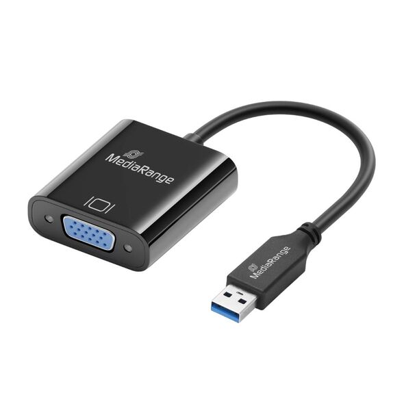 MediaRange USB-A 3.0 to VGA (HD15) Video Converter, 20cm, Black (MRCS230) έως 12 άτοκες Δόσεις