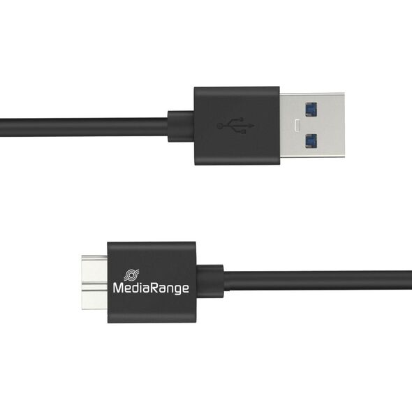 MediaRange USB-A to Micro-B USB 3.0 Charge and Sync Cable, USB 3.0, 5 Gbps, 5W max., 50cm, Black (MRCS239) έως 12 άτοκες Δόσεις