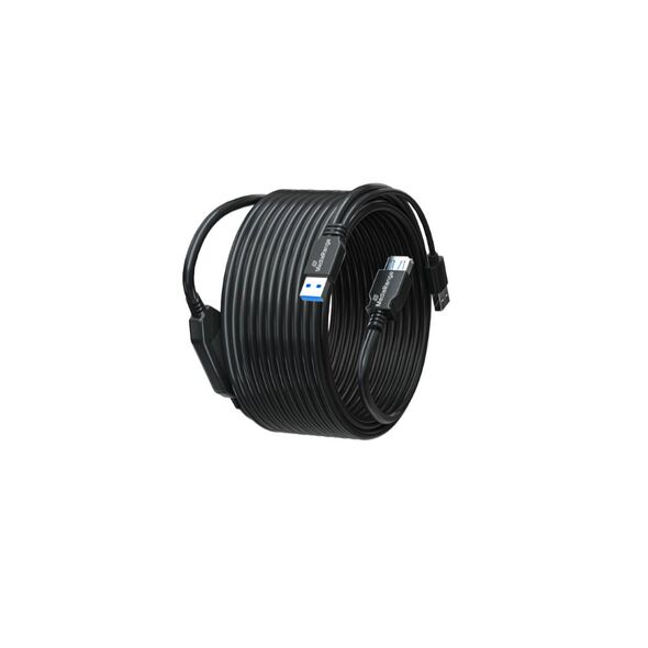 MediaRange Active USB Extension Cable, 2x USB-A Plug to 1x USB-A Socket, 1x Repeater, USB 3.0, 5 Gbps Data Transfer Rate, 10m, Black (MRCS243) έως 12 άτοκες Δόσεις