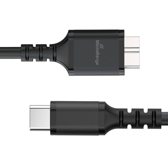 MediaRange USB 3.0 Micro-B to USB Type-C Cable, 50cm, Black (MRCS257) έως 12 άτοκες Δόσεις