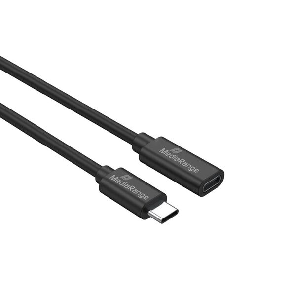 MediaRange USB Type-C® Extension Cable, Plug to Socket, USB 3.2 Gen 1x1 5 Gbps, USB-C Power Delivery enabled 60W max., 2.0m, Black (MRCS245) έως 12 άτοκες Δόσεις