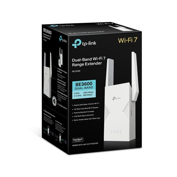 TP-Link RE235BE BE3600 Dual-Band Wi-Fi 7 WLAN Repeater