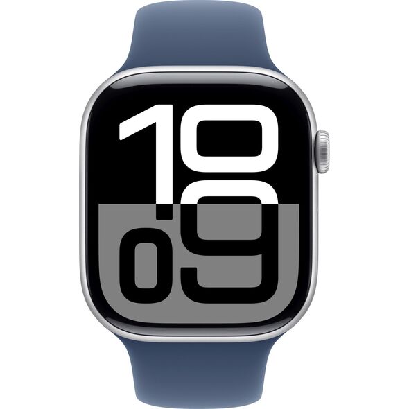 APPLE Watch Series 10 GPS 46mm Silver Aluminium CaSE, with Denim Sport Band - M/L