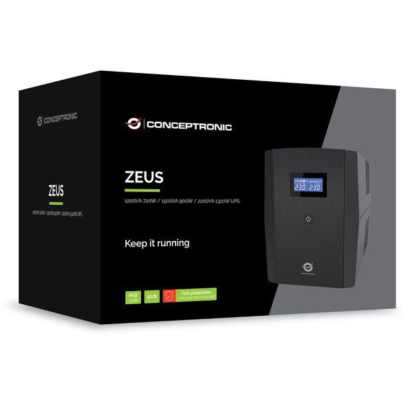 Conceptronic ZEUS04G zasilacz UPS Technologia line-interactive 2,2 kVA 1320 W 4 x gniazdo sieciowe