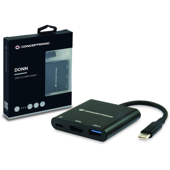 CONCEPTRONIC 3-1 Dock USB-C->HDMI,USB3.0,100WPD 25cm sw