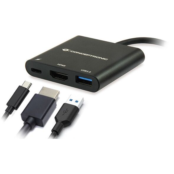 CONCEPTRONIC 3-1 Dock USB-C->HDMI,USB3.0,100WPD 25cm sw