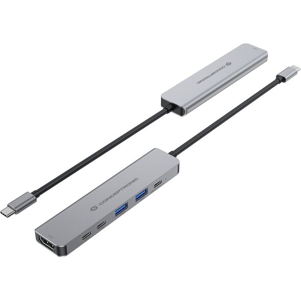 CONCEPTRONIC 6-1 Dock USB-C->HDMI,2xUSB-A,3xUSB-C,+ 25cm gr