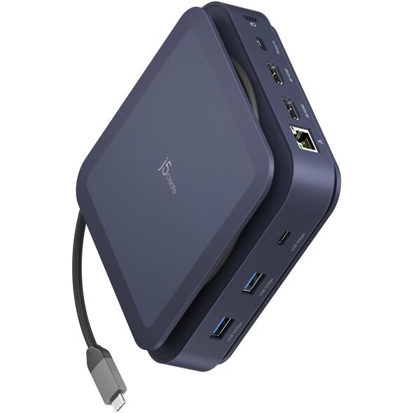 j5create JCD3196-N stacja dokująca Przewodowa USB 3.2 Gen 2 (3.1 Gen 2) Type-C Niebieski