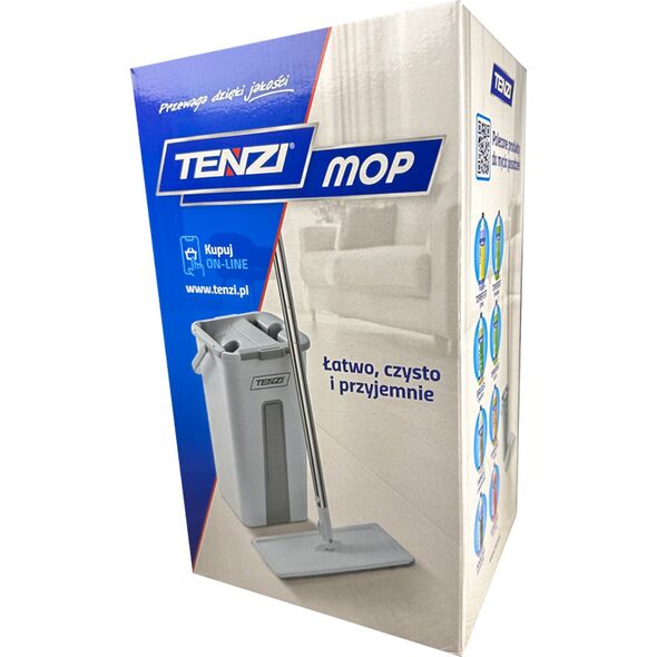 TENZI MOP Płaski Z Wyciskaczem - Mop Z Wiadrem Dwukomorowym