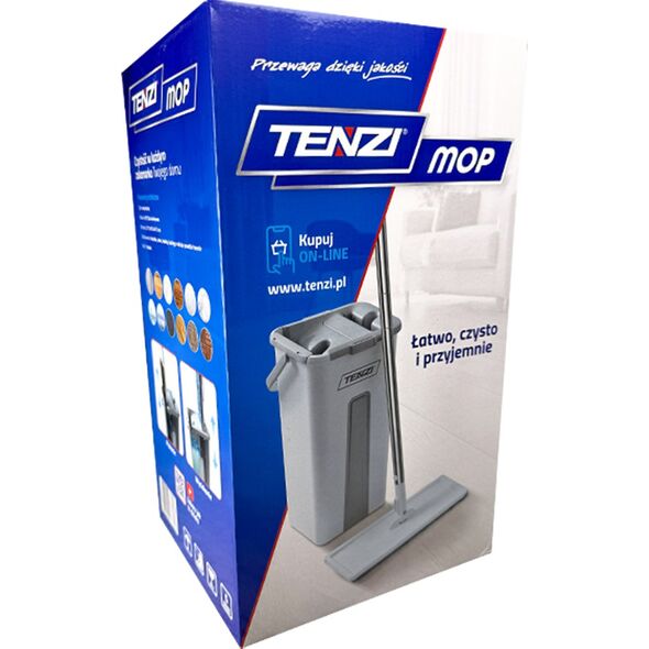 TENZI MOP Płaski Z Wyciskaczem - Mop Z Wiadrem Dwukomorowym
