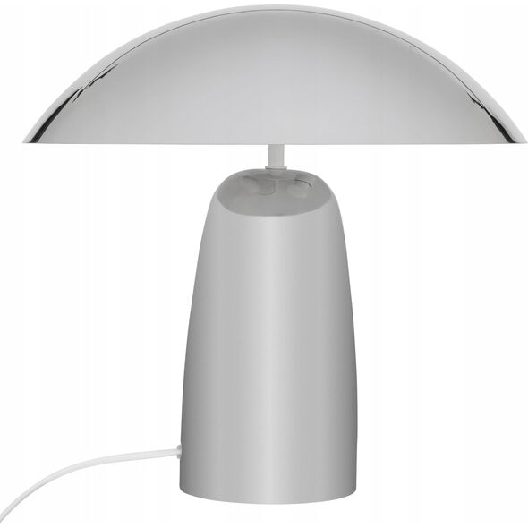 Lampa nocna grzybek OMIA, srebrna, wys. 34 cm