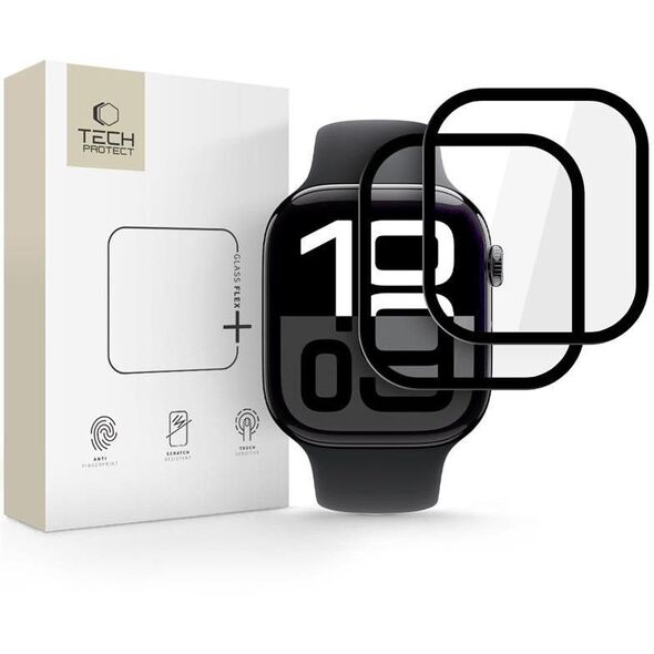SZKŁO HYBRYDOWE TECH-PROTECT GLASS FLEX+ 2-PACK APPLE WATCH 10 (46 MM) BLACK